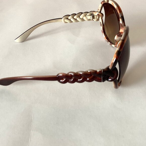 Women's Sunglasses Big Large Oversized Round Lenses Brown Lens Gradient - Picture 4 of 6